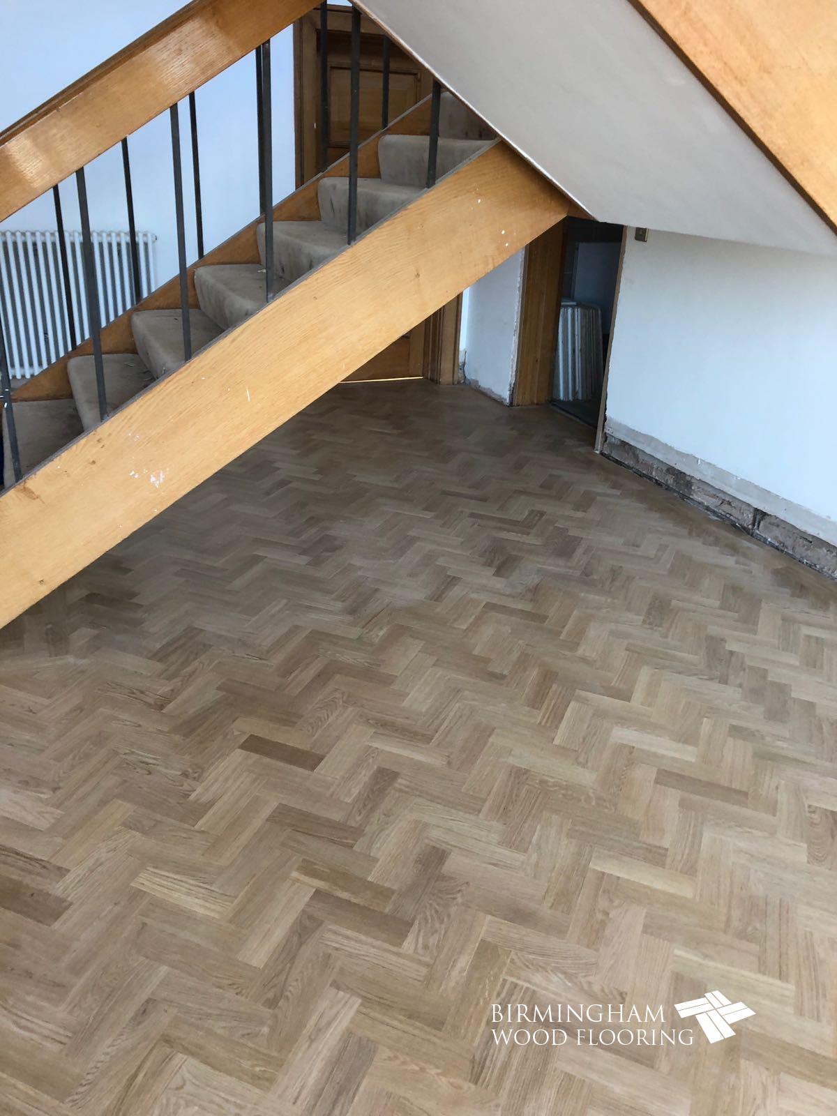 Solid Oak parquet flooring at Arley House, nr Bewdley